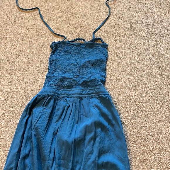 Boho teal backless dress - Picture 3 of 6